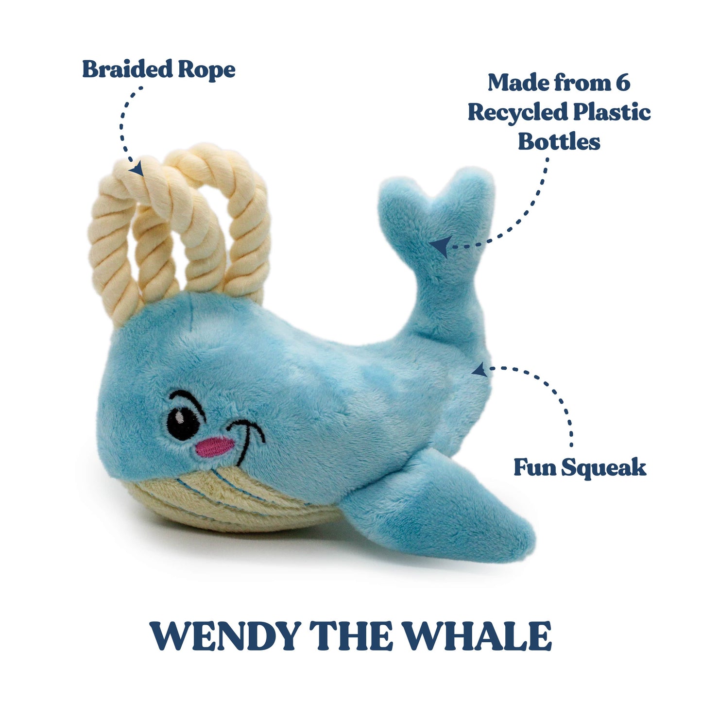 Rope Whale Dog Toy - Jumbo